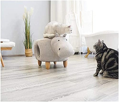 Pet Litter Cat Bed Multifunctional Solid Wood Footstool Dual Purpose Pet Supplies Semi-Enclosed 69X35x34cm(Color:B) (A)
