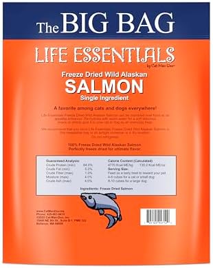 Life Essentials by Cat-Man-Doo | Freeze Dried Salmon Treats | 16oz Bag
