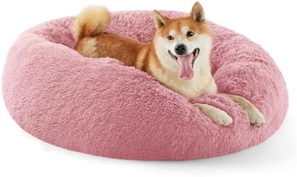 Bedsure Calming Dog Bed Medium Size Dog Donut Washable Pet Bed,30ins