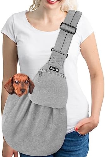 SlowTon Dog Carrier Sling - Thick Padded Shoulder Strap Adjustable, Cloud L