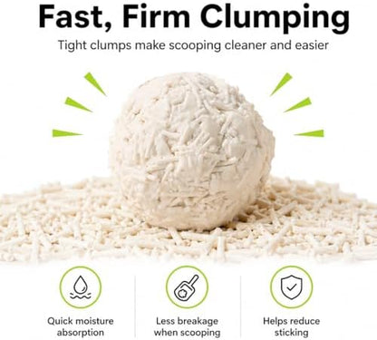 Tofu Cat Litter, 11 lb Plant-Based Cat Litter Made with Pea Fiber & Corn Starch, Low Dust, Fast Clumping, Low Tracking, Light Milk Scent, Flushable in Small Amounts