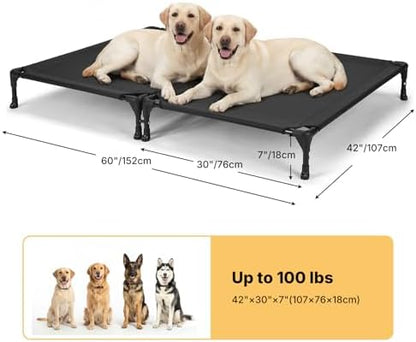 Veehoo Cooling Elevated Dog Bed, Outdoor Raised Dog Bed for Two Dogs