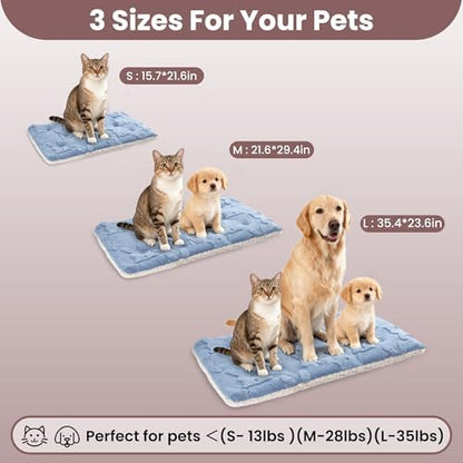 Self Warming Cat Bed, 36 X 23 Inch Reversible Two-Sided Use Self Heating Mat for Cats and Dogs, Washable Cat Warming Pad for Indoor Use, Cozy Flannel Base. (L - 36 X 23 Inch)