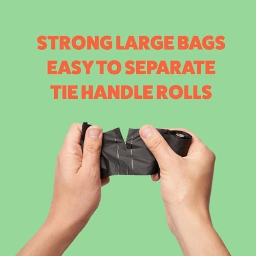 Tuff Pets Certified Compostable Dog Poop Bags with Handles, 12 Thick Rolls