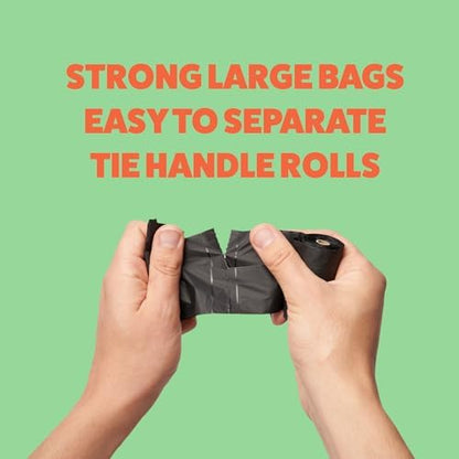 Tuff Pets Certified Compostable Dog Poop Bags with Handles, 12 Thick Rolls