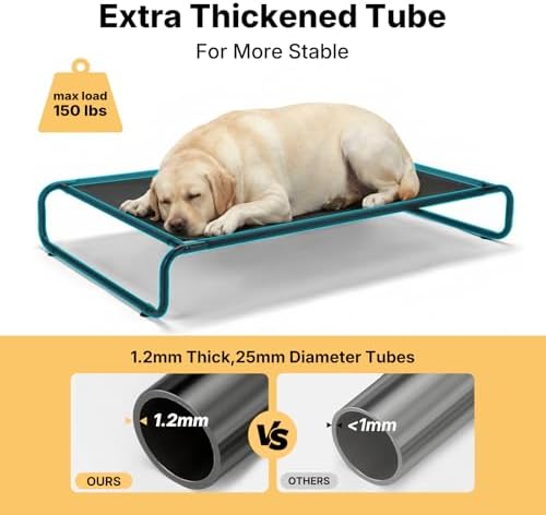 Veehoo Cooling Elevated Dog Bed, Outdoor Raised Dog Bed for Large Dogs