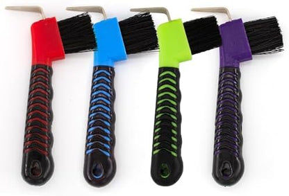 Horse Grooming Tool - Hoof Brush with Stiff Bristled Bristles and Soft Rubber Handle, Efficiently Cleans Horse Hooves and Doubles as a Mud Remover for Boots, Random Color 4PCS