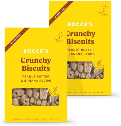 Bocce's Bakery PB & Banana Flavor Dog Biscuit Treats Bundle, 14 oz (2 Pack)