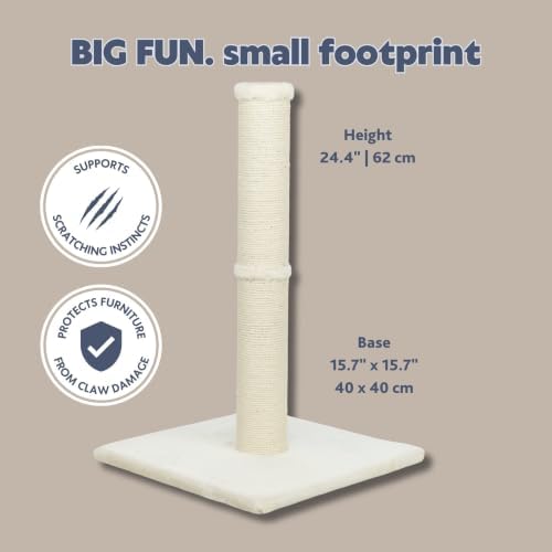 TRIXIE Parla 24.4-in Jute Cat Scratching Post, Beige