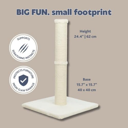 TRIXIE Parla 24.4-in Jute Cat Scratching Post, Beige