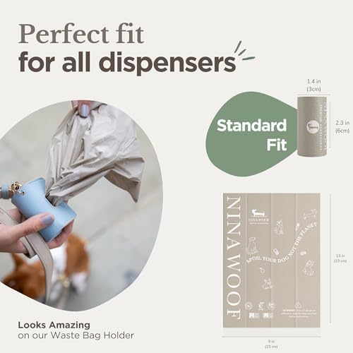 100% Certified Home Compostable and Biodegradable Dog Poop Bags - ASTM D6400 & EN 13432 Compliant Dog Waste Bags – 180 Bags – 12 x Rolls of Plant Based Compostable Waste Bags - Thick Doggie Poop Bags