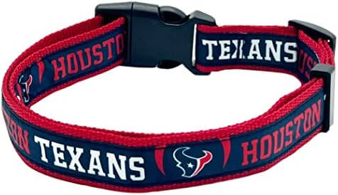 NFL PET Collar Houston Texans Dog Collar, Medium Football Team Collar for Dogs & Cats. A Shiny & Colorful Cat Collar & Dog Collar Licensed by The NFL