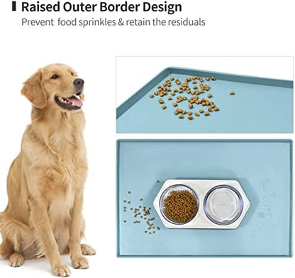 Silicone Dog Food Mat Waterproof Pet Feeding Tray for Small Medium Dogs