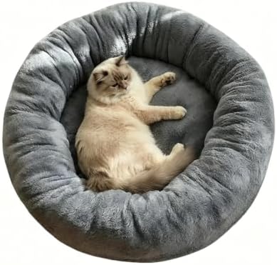 Soft Cat Bed, Cat Beds for Indoor Cats, Calming Nest, Self Warming Cave, Plush Cozy Pod for Indoor Kitten or Small Dogs, Kitty Bed with Non-Slip Bottom