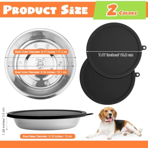 Patelai Dog Bowl with Lid, 4 Pcs, Black