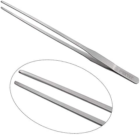 FEITA Aquarium Tweezer Set - Long Stainless Steel Curved & Straight Feeding Tweezers Scissors Maintenance Tools Kit (3 Pcs)