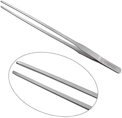 FEITA Aquarium Tweezer Set - Long Stainless Steel Curved & Straight Feeding Tweezers Scissors Maintenance Tools Kit (3 Pcs)