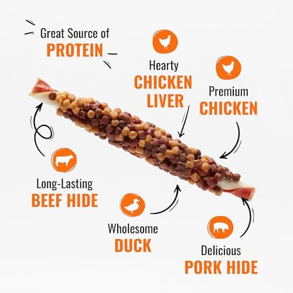 GOOD 'N' FUN Blasts Long-Lasting Dog Treat Made with Real Protein, 4 oz