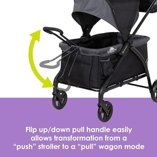 Baby Trend Expedition 2-in-1 Push or Pull Wagon with Canopy, Madrid Black