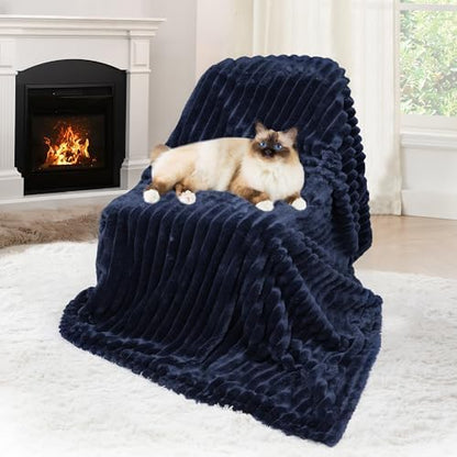 Reversible Waterproof Sherpa Pet Blanket for Large Dogs & Cats