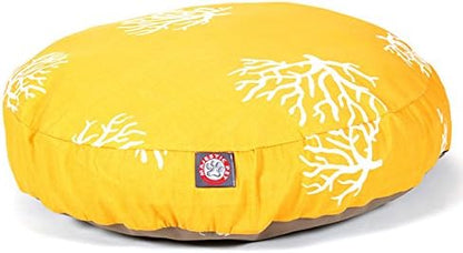 Black Coral Large Round Indoor Outdoor Pet Dog Bed With Removable Washable Cover By Majestic Pet Products