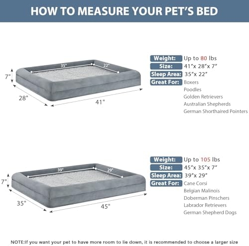 WNPETHOME XL Extra Large Orthopedic for Senior Dog Bed Comfy Sleeping
