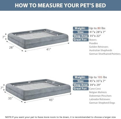 WNPETHOME XL Extra Large Orthopedic for Senior Dog Bed Comfy Sleeping