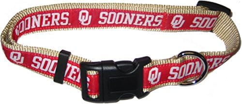 Pets First Collegiate PET Collar OLD VERSION Oklahoma Sooners Dog Collar, Size Large. Best Sports Team Collar for Dogs & Cats. A Shiny & Colorful Dog & Cat Collar Licensed by The NCAA