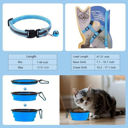 Cat Carrier Soft-Sided & Foldable Travel Litter Box for Cats, Fit 20Lbs Pets, 17.7' * 11.8 * 11.8 inches Cat Bag for Traveling & Camping, Indoor & Outdoor, Pet Carrier Kit, Blue