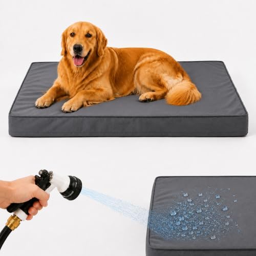 WNPETHOME Outdoor Waterproof Dog Bed Large Sized, Washable Creat Pad 36"