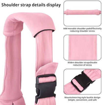 CUBY Adjustable Dog Cat Sling Carrier with Padded Hard Bottom Pet Carrier Sling Soft Carrying Puppy Bag for Small Dogs Cats Outdoor Travel(Pink Senior)