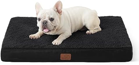 Bedsure Washable Dog Bed Medium Size Dog with Comfy Sherpa, 30x20in Black