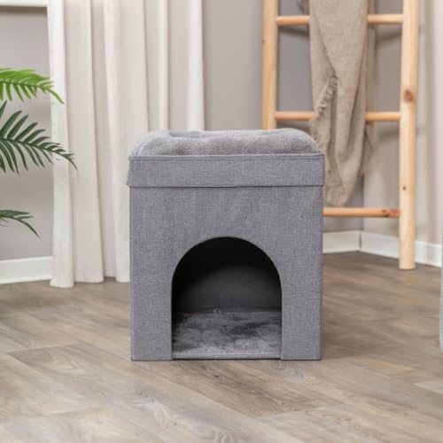Trixie Crazy Cube Stackable Cat Condos, Gray, 1-Story