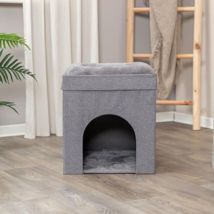 Trixie Crazy Cube Stackable Cat Condos, Gray, 1-Story