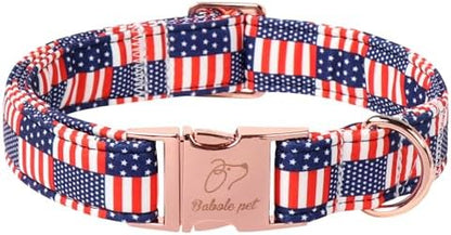 4th of July Dog Collar - US Flag Patriotic Dog Collars for Puppy & Tiny Dogs, Adjustable Independence Day Stars & Stripes American Flag Collar XS