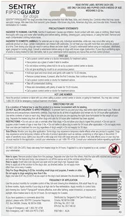 Sentry Fiproguard for Dogs, Flea and Tick Prevention for Dogs (5-22 Pounds), Includes 3 Month Supply of Topical Flea Treatments