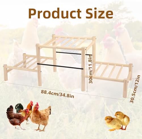 Chicken Perch, Natural Beech Wood Roosting Ladder for Poultry