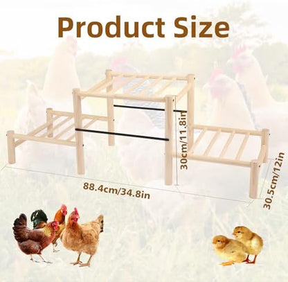 Chicken Perch, Natural Beech Wood Roosting Ladder for Poultry