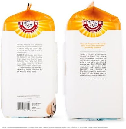 Arm & Hammer Puppy Grooming Wipes, Coconut Water, 100 Count