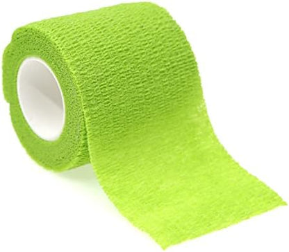 Self Adhesive Bandage Wrap Animal Cohesive Bandage Self Adherent Wrap First Aid Tape for Dogs Cats Horses Birds & Wrist Healing Ankle Sprain (2 Inch Grass Green 12 Rolls)