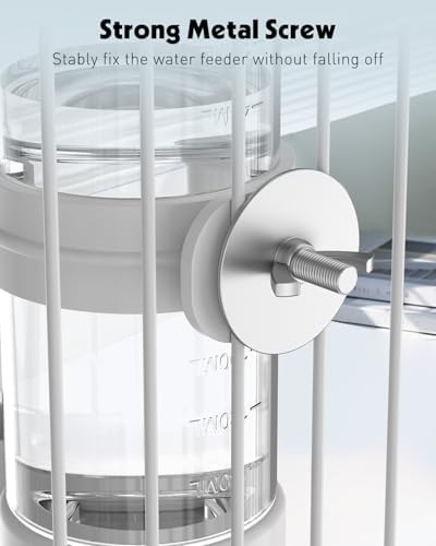 Pawfly 2 Pcs Bird Water Dispenser, Automatic Bird Water Feeder, Plastic Bird Cage Water Dispenser, White&Green Parrot Waterer for Parakeet Cockatiel Budgie Lovebirds (Not Fit for Food Feeding)