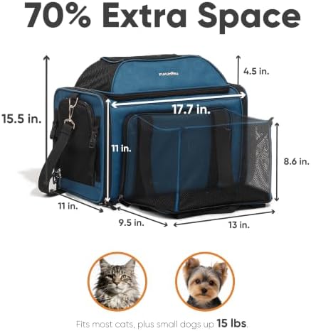 FUKUMARU Expandable Cat Carrier Large, Soft Pet Carrier Airline Approved