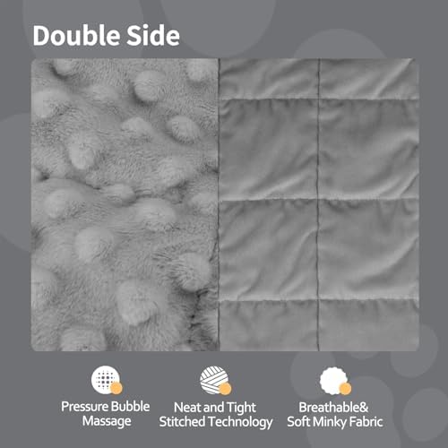 LaSyL Weighted Blanket for Pets | Thunder Blanket for Dogs Anxiety | Premium Soft Minky | Relaxation & Calming & Anti Anxiety | Used in Car, Bed, Couch | Dark Grey, Washable Large (40"x47")