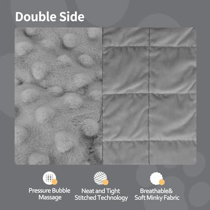 LaSyL Weighted Blanket for Pets | Thunder Blanket for Dogs Anxiety | Premium Soft Minky | Relaxation & Calming & Anti Anxiety | Used in Car, Bed, Couch | Dark Grey, Washable Large (40"x47")