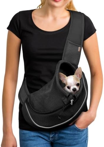 YUDODO Pet Sling Carrier for 10-15 lbs Small Dogs Puppy Crossbody Carrier