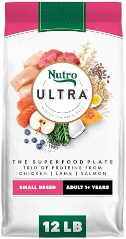 Nutro Ultra Small Breed Adult Dry Dog Food, Chicken, Lamb & Salmon, 12 lb