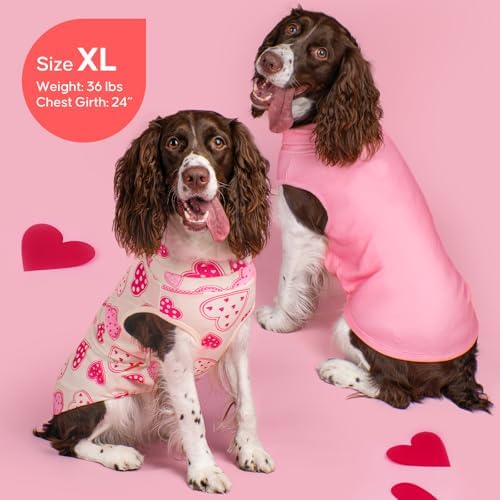 KYEESE 3Pack Valentines Dog Sweater, Stretchy Dogs Sweater Medium Size Dog, Warm Medium Pet Sweaters, Soft Large Pet Sweaters, Turtleneck Pets Clothes for Large Dogs, Comfy Pets Shirt Vest, 2XL