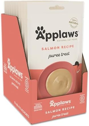 Applaws Salmon Puree Lickable Cat Treats 60-Pack 0.5 oz Sachets