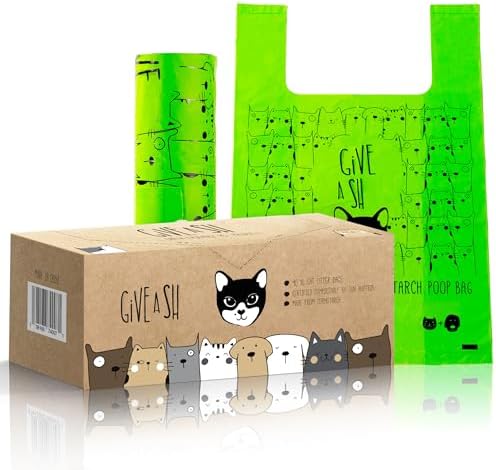 Certified Home Compostable Cat Litter Bags for Poop, XL 90 Count