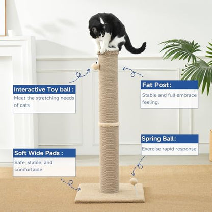 Cat Craft 41" Cat Scratching Post, Beige